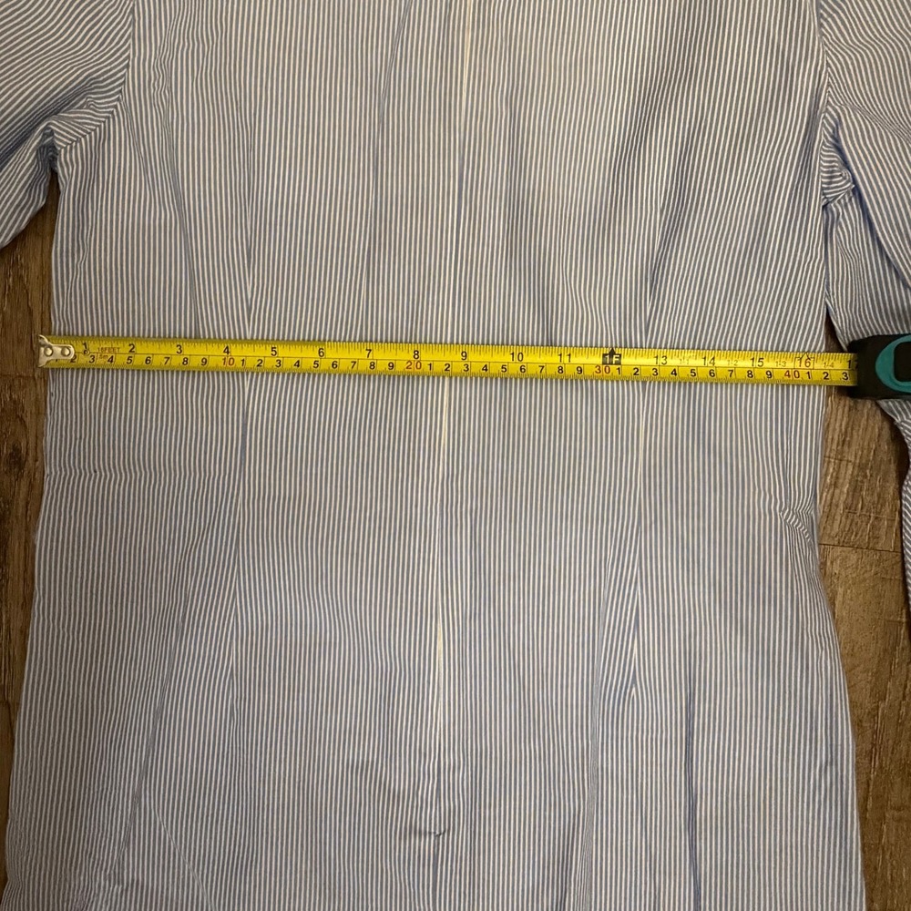 Talbots Blue Striped Embroidered Dress Belted Size‎ 8 - Picture 6 of 7